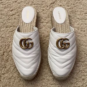 Authentic Gucci Espadrille Mules size 37.5 white